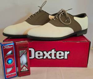 lot 308 image: Nearly New Dexter Golf Shoes  Golf Balls