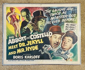 lot 286 image: Framed Vintage Abbott and Costello Meet Dr. Jekyll and Mr. Hyde (1953) Movie Poster