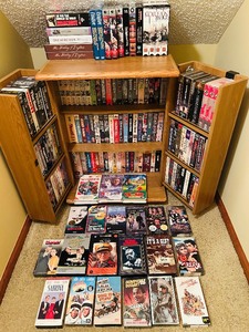 lot 391 image: Large Grouping of VHS Tapes and Storage Cabinet