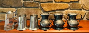 lot 283 image: Variety of Vintage Beer Steins including Engraved Steins with Presidents Names and Years