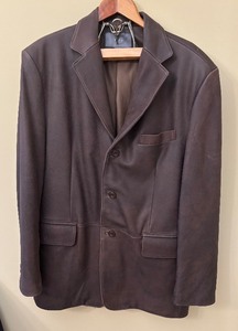 lot 403 image: Apt. 9 Brown Leather Size 46R Blazer Coat