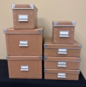 lot 404 image: Seven Sturdy Organizational Boxes