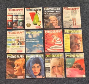 lot 474 image: Twelve Vintage Issues of Popular Photography Magazines