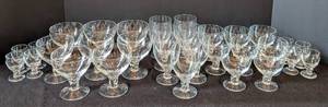 lot 101A image: Twisted Crystal Base Glassware Set