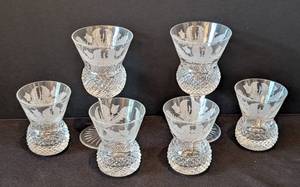 lot 81 image: Edinburgh Crystal Scotland Etched Cordial Glasses