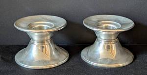 lot 90 image: Pair of Gorham Weighted Sterling Silver Candleholders