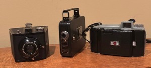 lot 593 image: Vintage Kodak Brownie Special Six-16, Cine-Kodak Model 25 8mm and Kodak Tourist Cameras