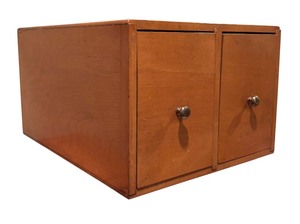 lot 598 image: Vintage Wooden Two Drawer Organizer