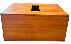 lot 685 image: Wooden Chest with Rectangular Opening