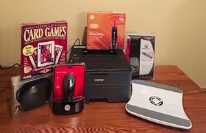 lot 394 image: Office Supply Grouping including an HP Printer