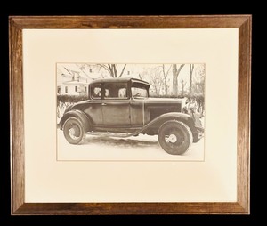 lot 691 image: Framed Vintage 1930 Ford Model A Car Print