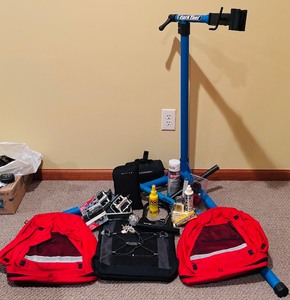 lot 734 image: Lot for Bikers including PCS-9 Park Tool, Backpacks, Locks and More