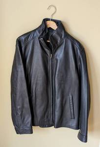 lot 490 image: Alfani Mens XL Black Leather Jacket