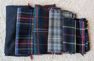 lot 570 image: Collection of 7 Tartan Wool and Cashmere Scarves by Various Scottish Weavers