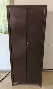 lot 644 image: Metal Two Door Storage Cabinet