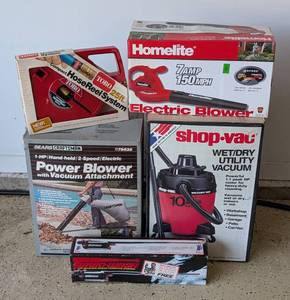 lot 646 image: Collection of 5 Power Tools Including Blowers and Vacuum Systems