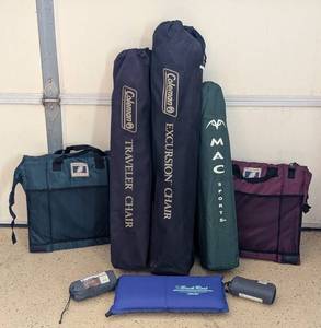 lot 703 image: Assorted Camping Gear including Travel Chairs