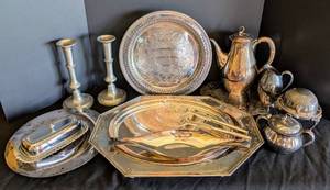 lot 381A image: Vintage Silver Plated Servingware