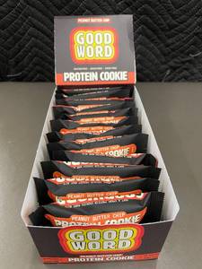 lot 7 image: Good Word Peanut Butter Chip Protein Cookie Set of 12