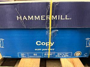 lot 43 image: 5,000 Sheets of Hammermill Copy Paper