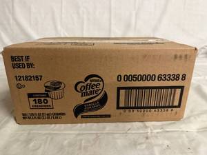 lot 119 image: 180 Pack of Coffee Mate Cream Packets - Vanilla Caramel