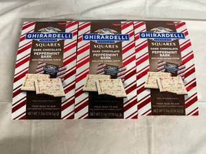 lot 141 image: 3 Bags of Ghiradelli Dark Chocolate Peppermint Squares