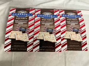 lot 142 image: 3 Bags of Ghiradelli Dark Chocolate Peppermint Squares
