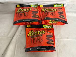 lot 147 image: 3 Bags of Reeses Dark Chocolate Thins
