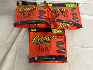 lot 148 image: 3 Bags of Reeses Dark Chocolate Thins