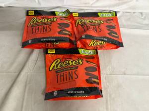 lot 151 image: 3 Bags of Reeses Dark Chocolate Thins