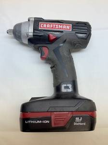 lot 134 image: Craftsman Impact Wrench.Cosigner says Tested & Works as Designed. Volt Lithium Ion Battery