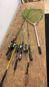 lot 35 image: Collection of Assorted Fishing Rods with Nets