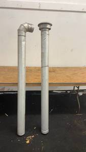 lot 48 image: Set of 2 Metal Gas Vent Pipes with Elbow Connection