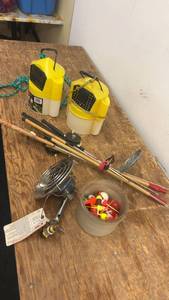 lot 50 image: Collection of Ice Fishing Gear with Propane Heater and Accessories