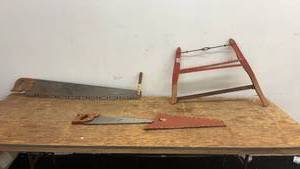 lot 54 image: Collection of 3 Hand Saws - Vintage and Modern