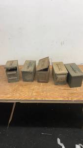 lot 95 image: Set of 5 Vintage Military Ammunition Boxes