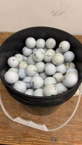 lot 111 image: Large Bucket of 50 Used Golf Balls with Tees and Divot Tool