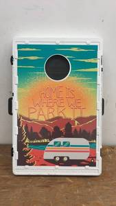 lot 114 image: Portable Cornhole Set with Camper Design