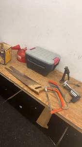 lot 144 image: Assorted Hand Tools and Chimney Brush Set with Tool Box