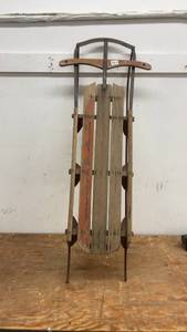 lot 161 image: Vintage Wooden Snow Sled