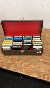 lot 167 image: Vintage Collection of 8-Track Tapes in Leatherette Case