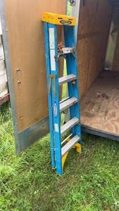 lot 246 image: Werner 6ft Fiberglass Step Ladder