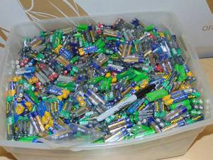 lot 13 image: AAA Batteries   Estimated Count 1500 2 packs over 45 pounds weight