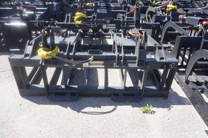 lot 20 image: Brand New Universal Mount Bobcat Skid Loader Skid Steer 72 Root Grapple Bucket