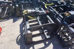lot 22 image: Brand New Universal Mount Bobcat Skid Loader Skid Steer 48 Root Grapple Bucket