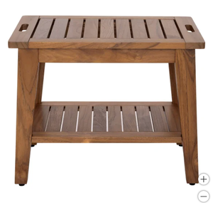 Teak Bench w/ Storage Shelf