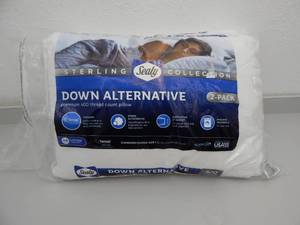 lot 14 image: Set of 2 Sealy StandardQueen Down Alternative Pillows