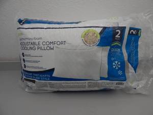 lot 19 image: Set of 2 Queen Purlux Gel Memory Foam Adjustable Comfort Cooling Pillows