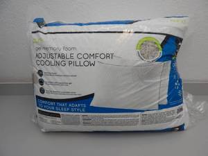 lot 24 image: Set of 2 Purlux Gel Memory Foam Adjustable Comfort Cooling Pillows