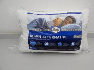 lot 40 image: Set of 2 Sealy StandardQueen Down Alternative Pillows